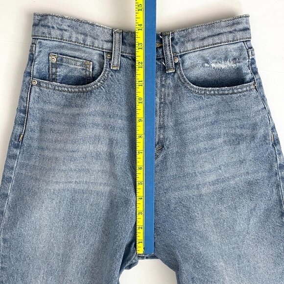 We Wore What Women's High Rise Boyfriend Jeans Taper Leg Light Wash size 25 - Picture 6 of 10